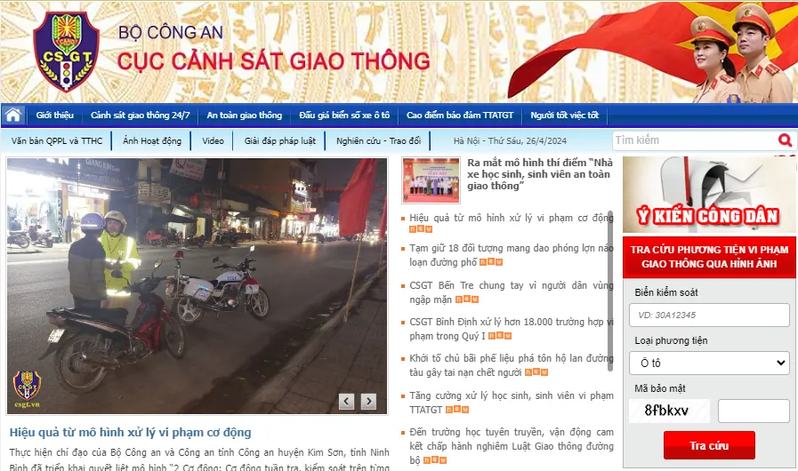 tra cứu phạt nguội