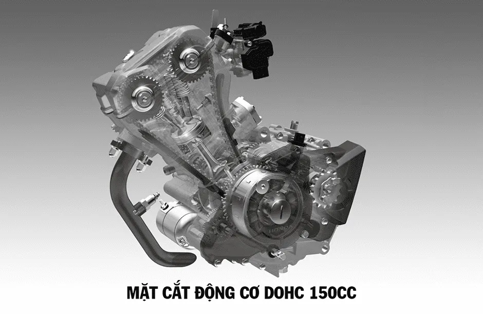 Động cơ DOHC 150cc – Tăng tốc mượt mà trên Winner X