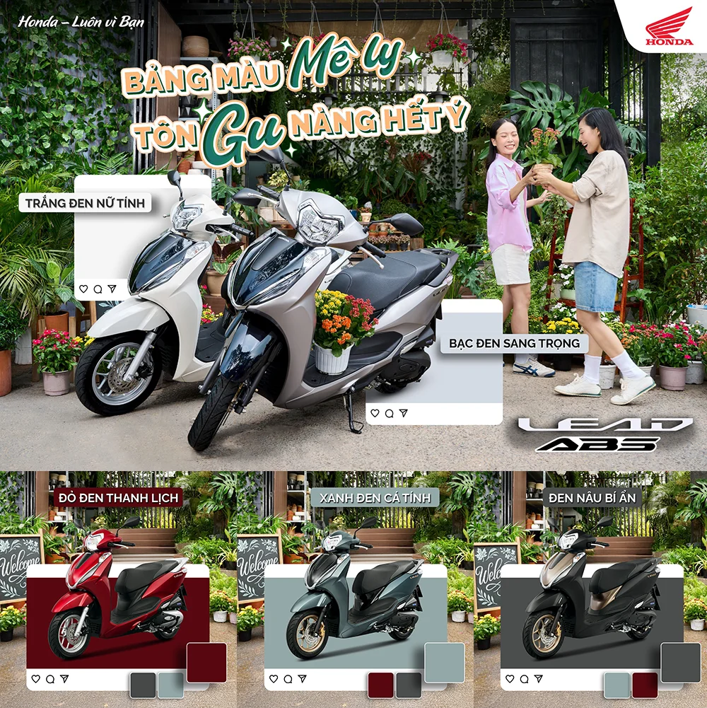 Bảng màu Honda Lead 2026 đầy đủ các phiên bản và màu sắc
