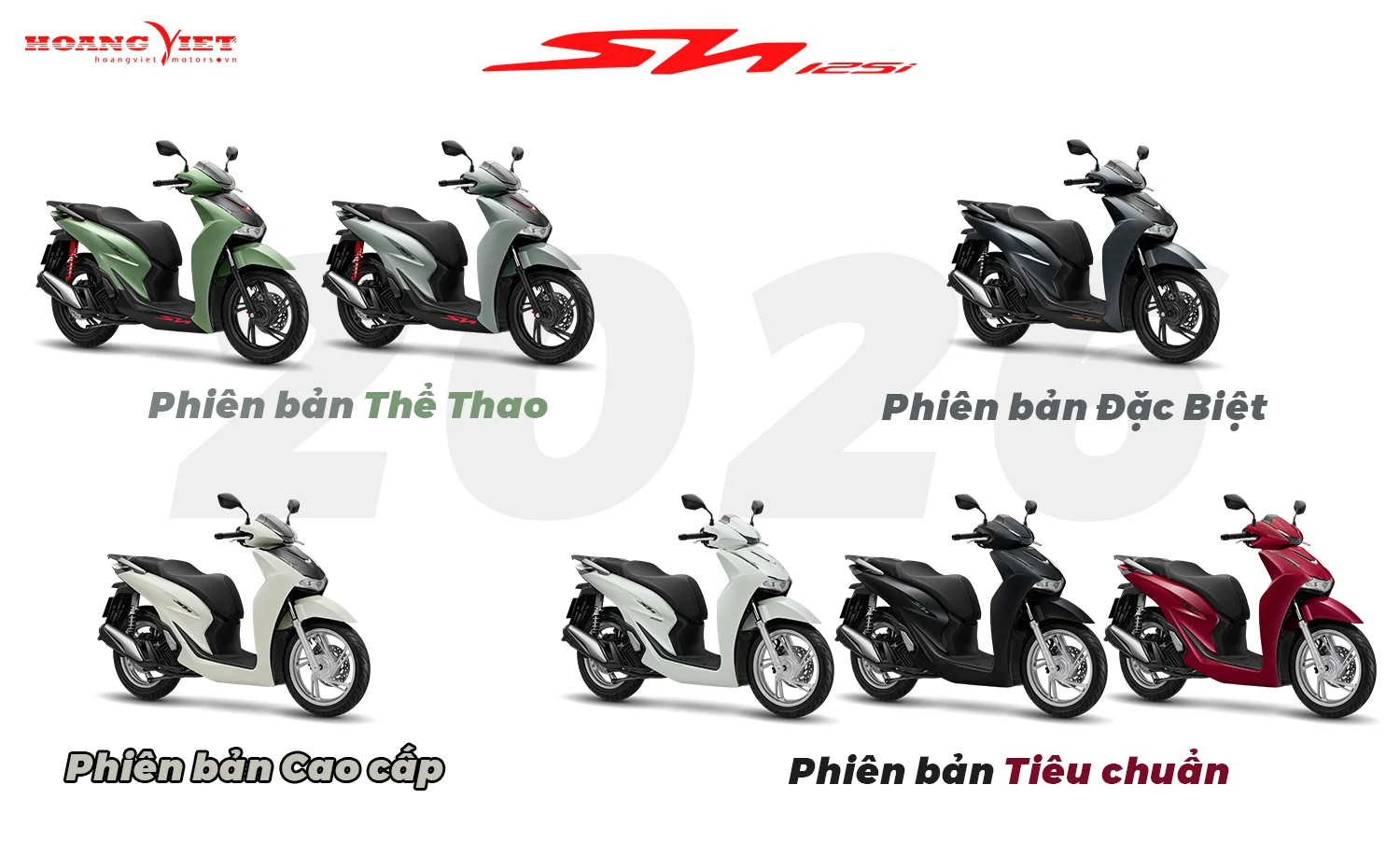 phiên bản màu sắc sh125i 2026