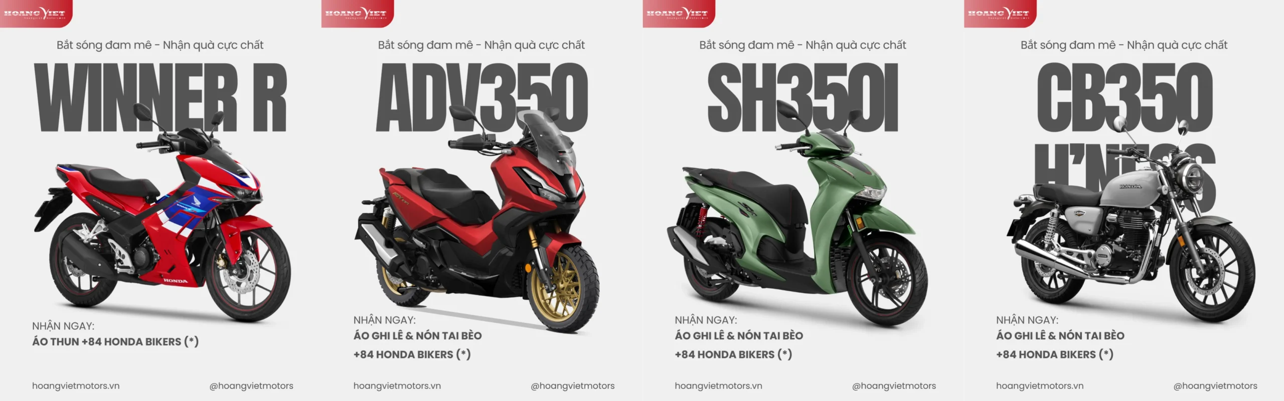 Bắt Sóng Đam Mê Nhận Quà Cực Chất 2026: ưu đãi cho Winner R, ADV350, SH350i, CB350 Hness